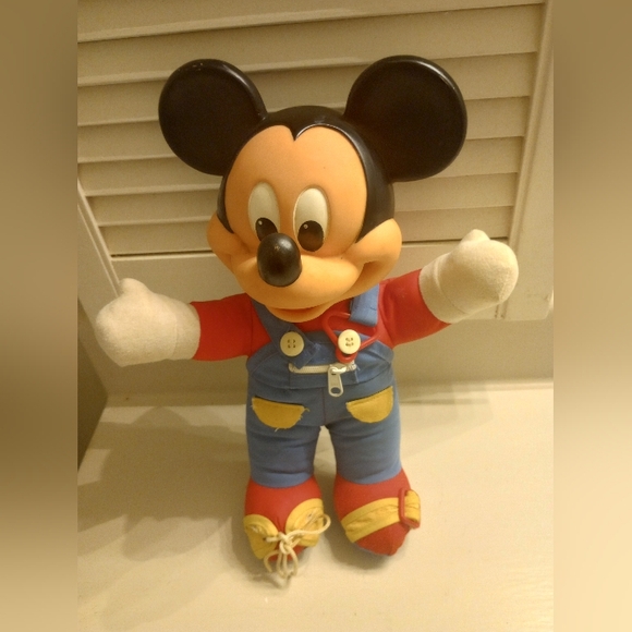 Disney Mickey Mouse Vintage Dress Me Mickey Plush 1980's - Picture 4 of 7